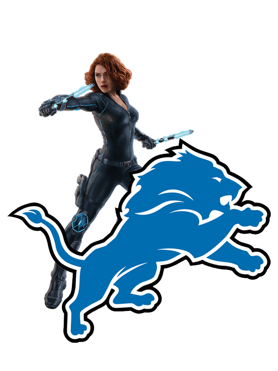 Detroit Lions Black Widow Logo vinyl decal